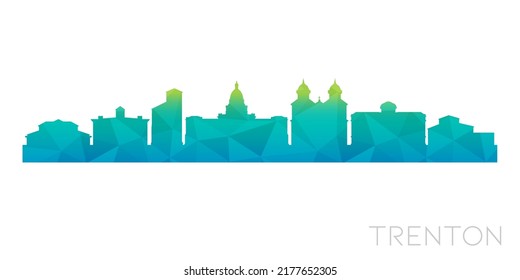 Trenton, NJ, USA Low Poly Skyline Clip Art City Design. Geometric Polygon Graphic Horizon Icon. Vector Illustration Symbol.