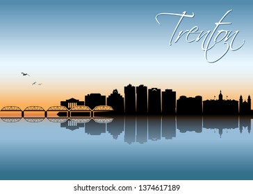 Trenton skyline - New Jersey, United States of America, USA - vector illustration