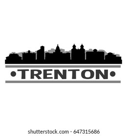 Trenton Skyline Silhouette Stamp City Design Vector Art