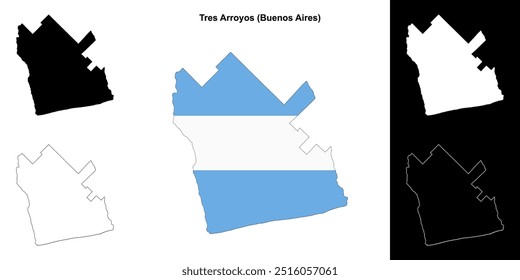 Conjunto de mapas do departamento de Tres Arroyos (Buenos Aires)