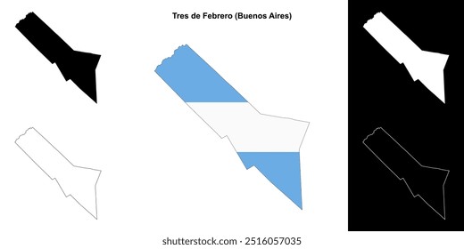 Conjunto de mapas do departamento de Tres de Febrero (Buenos Aires)