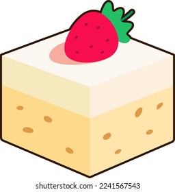 Tres Leches Cake Dessert Icon Element illustration Flat Sticker Black Style