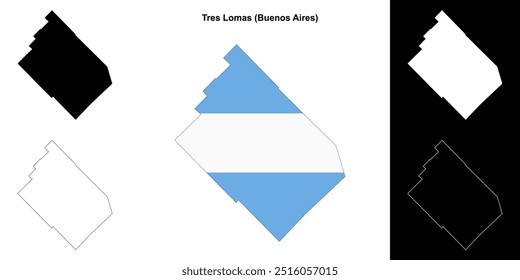 Conjunto de mapas do departamento de Tres Lomas (Buenos Aires)