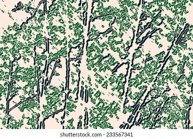 Tress composition. Outdoor vector illustration.