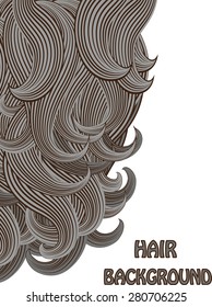 tresses of gray hair vector illustration