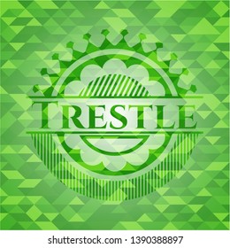 Trestle green mosaic emblem. Vector Illustration. Detailed.