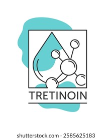 Tretinoin, or all-trans retinoic acid - emblem or logo template for labeling of skincare products