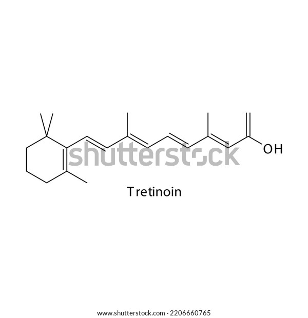 Tretinoin Molecule Flat Skeletal Structure 1st Stock Vector (Royalty ...