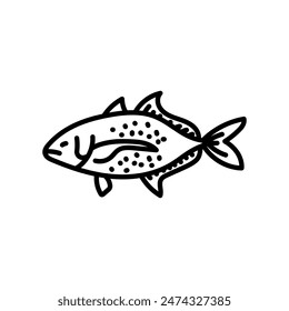 Trevally Outline Icon, Vector illustration