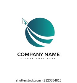 trevel paper plan logo template, icon illustratiion, vector