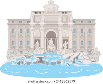 The Trevi Fountain is the largest baroque-era man-made fountain in Rome.