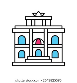 Trevi Fountain Vector Filled outline illustration style icon