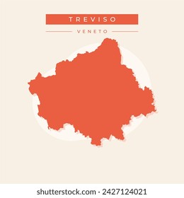 Treviso province (Italy, Italian Republic, Veneto or Venetia region) map vector illustration, scribble sketch Province of Treviso map