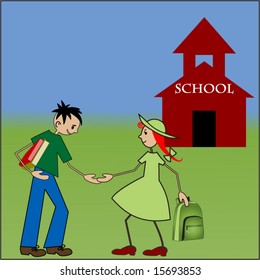 trevor and paige meet at school