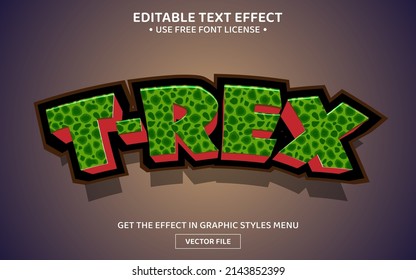 T-Rex 3D editable text effect template