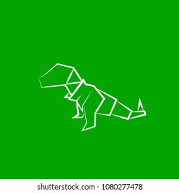 t-rex, animal origami logo icon