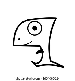 T-rex baby outline icon. Clipart image isolated on white background