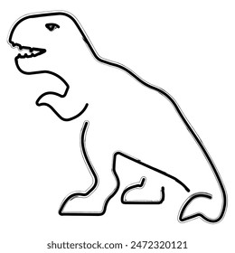 trex brush strokes on a white background. Vector illustration.