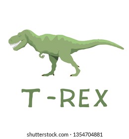 T-rex Cartoon isolated on white Background. Vector illustration