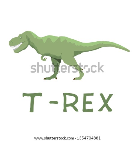 T-rex Cartoon isolated on white Background. Vector illustration