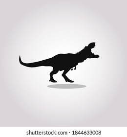 Trex dinosaur black silhouette icon vector. Tyrannosaurus rex vector. Trex black silhouette icon vector. Dinosaur icon isolated on a white background