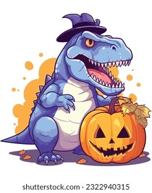 T-rex dinosaur brings pumpkin design