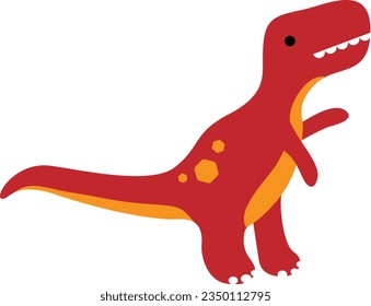 Trex dinosaur cartoon. Children's dinosaur illustration.