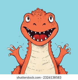 t-rex dinosaur. cartoon dinosaur illustration