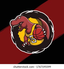 T-rex dinosaur esport logo mascot 