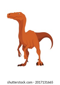 T-rex dinosaur flat icon. Colored isolated prehistoric reptile monster on white background. Vector cartoon dino animal