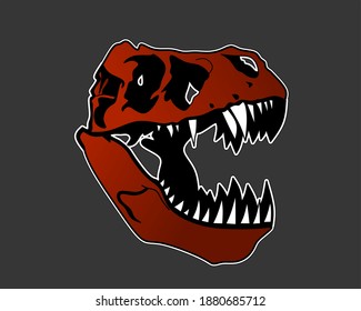 T-rex dinosaur head design for icon and logo