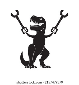 T-Rex Dinosaur Holding Claw Grabbers Vector