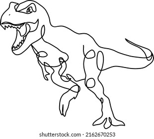 Trex dinosaur illustration hand drawn isolated vector, tyrannosaurus rex prehistoric raptor predator