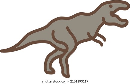 T-rex dinosaur, illustration, vector on a white background.