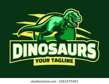 T-rex Dinosaur Mascot Logo Design Illustration