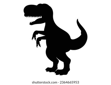 Vector de silueta de dinosaurio T-rex aislado en fondo blanco