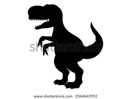 T-rex Dinosaur Silhouette Vector Isolated on White Background