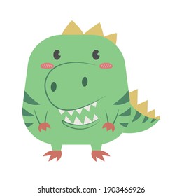 T-rex dinosaur vector illustration cartoon isolated on white background. Cute dinosaur vector cartoon.