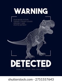 T-REX Dinosaur Wireframe detected poster