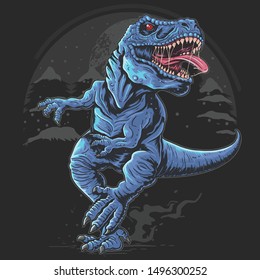 T-REX DINOSAURS RAGE ANGRY VECTOR ARTWORK