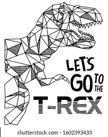 T-rex dinosaurus design for t shirt print