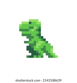 T-Rex emoji, dinosaur cartoon character isolated vector illustration video game pixel art icons. Logo, sticker and mobile app design. Game assets 8-bit sprite.