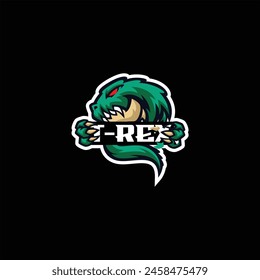 t-rex esport mascot design logo