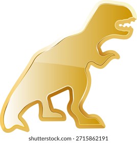 Trex gold icon. Isolated on transparent background.