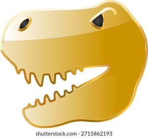Trex gold icon. Isolated on transparent background.