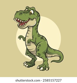 T-Rex green cartoon dinosaur illustration