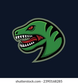 Trex head mascot logo design vector illustration