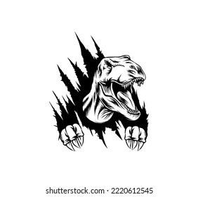 T-rex illustration FOR tshirt design, sticker, emblem, logo