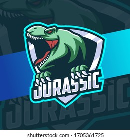 Trex Jurassic Mascot Esport Logo