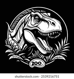 T-rex king of Jurassic for coloring book